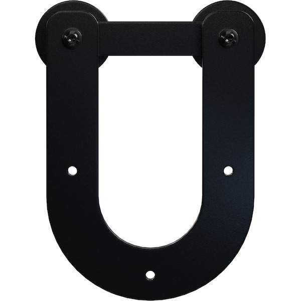 Ekena Millwork Economy Horseshoe Silent Roller Hanger w/ Bolts for Barn Door for 1 3/8" to 1 3/4" Doors, Black GB6008R2BL - main